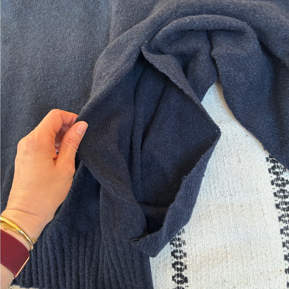 Raey Women's Navy Blue Cotton/Wool/Cashmere Blend Crew Oversized Sweater Size M - Picture 11 of 13